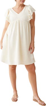 Ingrid & Isabel Flutter Sleeve Maternity/Nursing Dress
