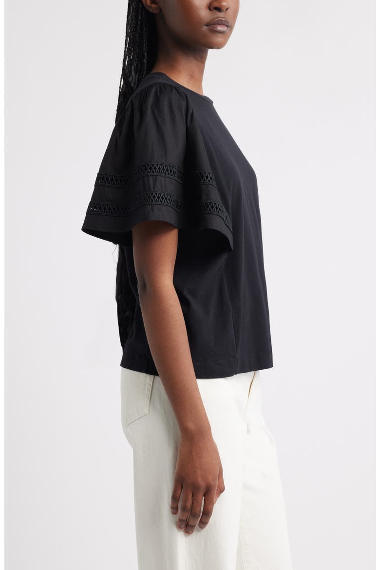 Mixed Media Top, Alternate, color, BLACK