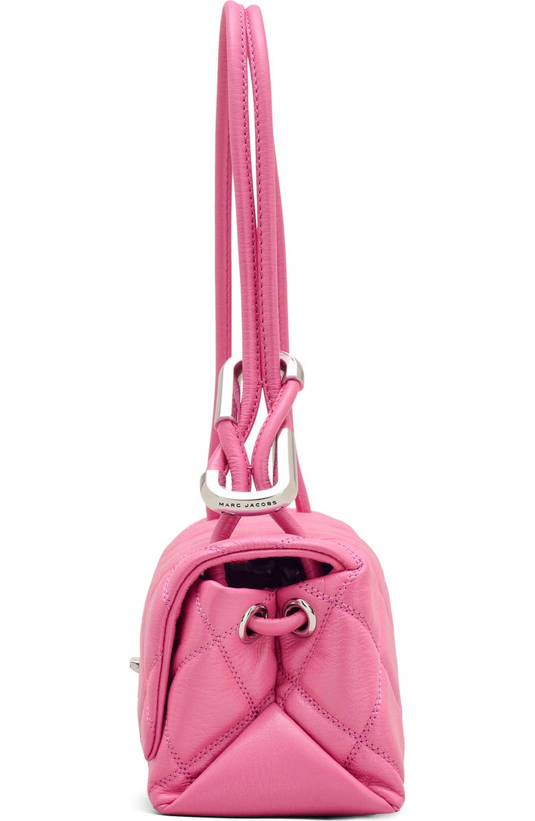 Marc Jacobs The Mini Dual Chain Diamond Quilted Leather Shoulder Bag, Alternate, color, Bow Pink