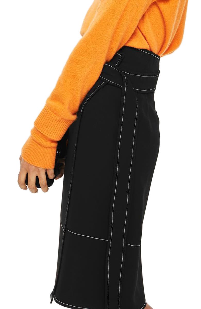 Topshop Stitch Wrap Skirt, Alternate, color, 
