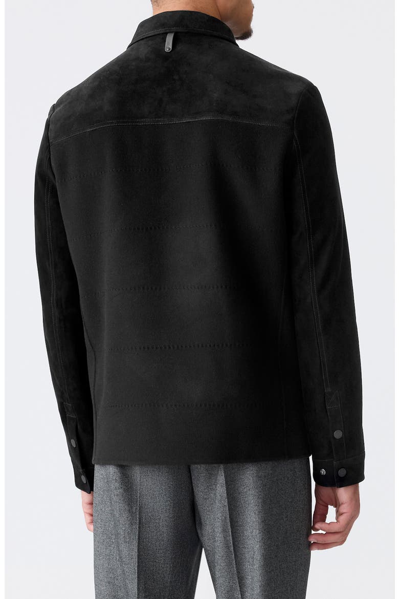 Wylder Mixed Media Shirt Jacket, Alternate, color, BLACK-BLACK
