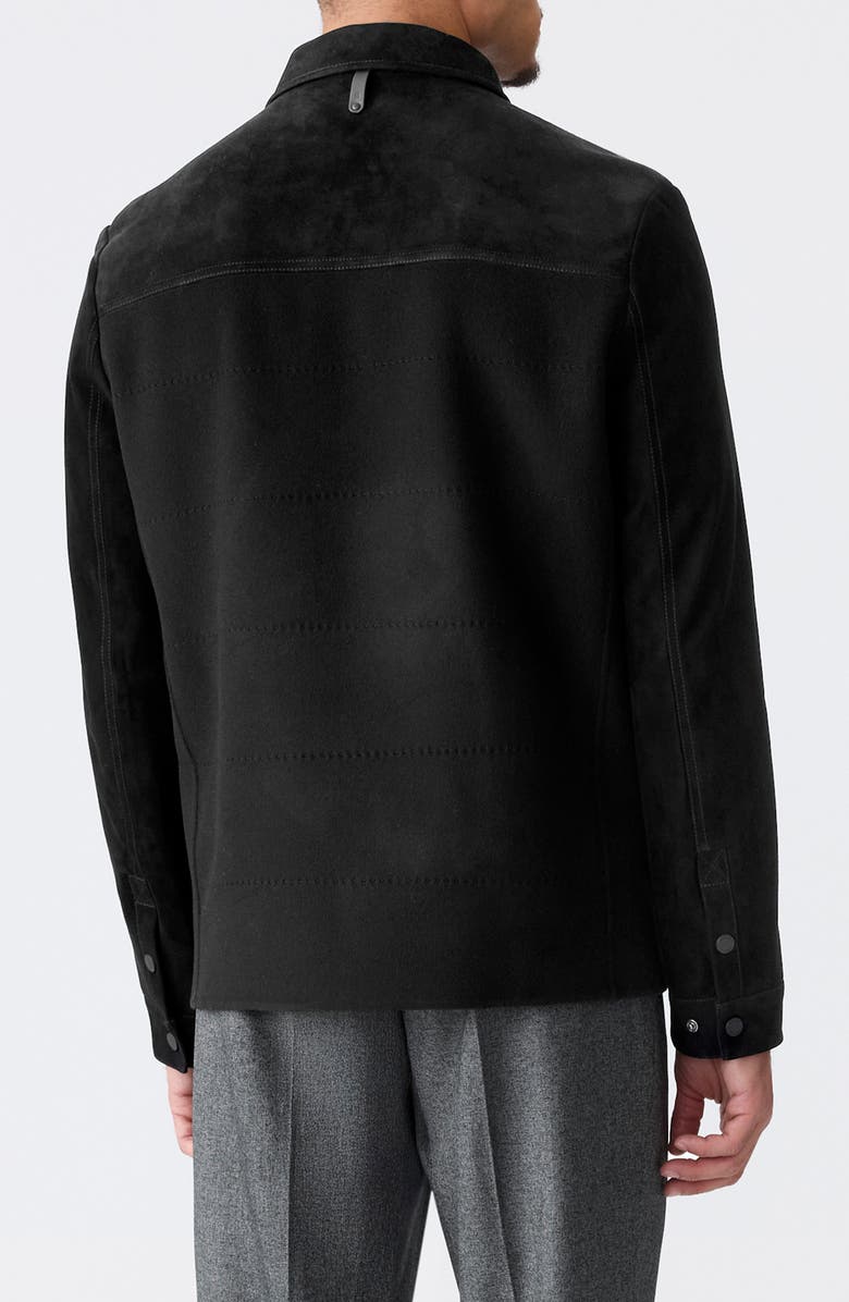 Mackage Wylder Mixed Media Shirt Jacket, Alternate, color, Black-Black