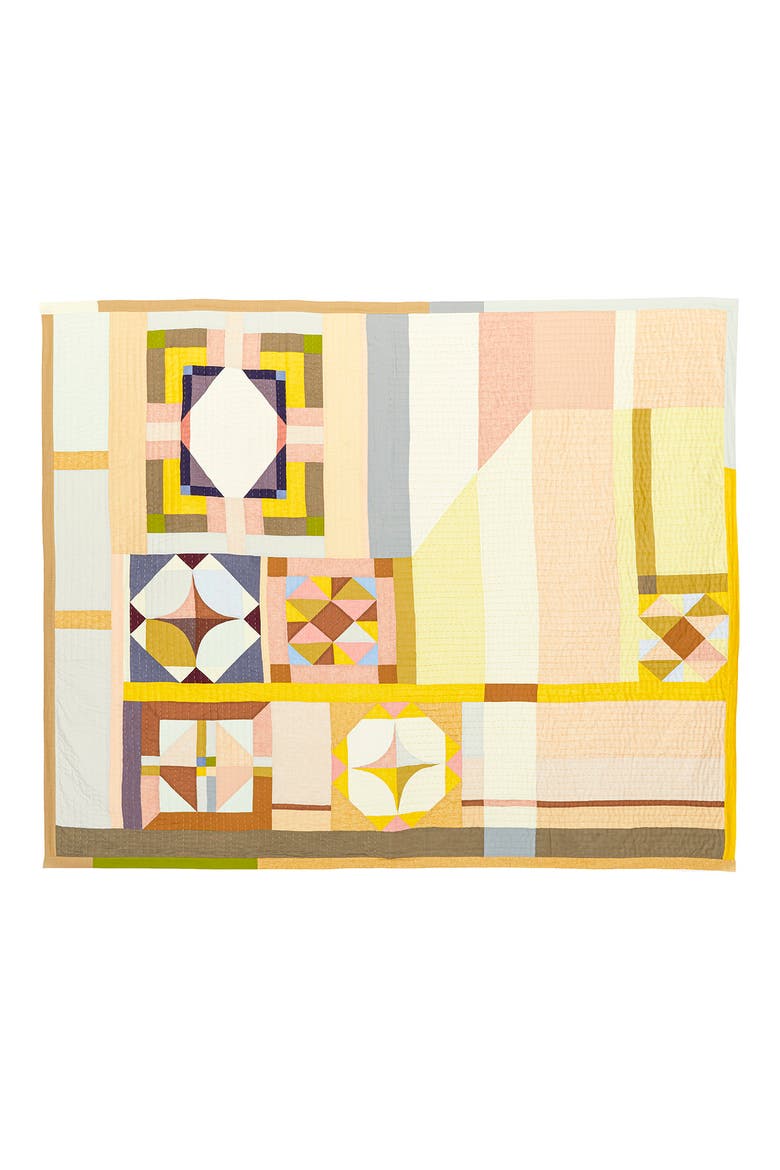 Caspian Linen & Cotton Quilt, Main, color, YELLOW