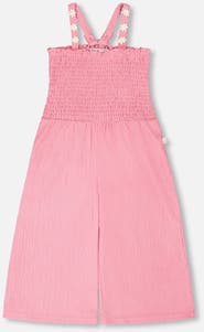 Deux par Deux Crinkle Jersey Smocking Sleeveless Jumpsuit