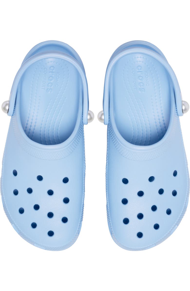 CROCS Faux Pearl Platform Clog, Alternate, color, Blue Calcite