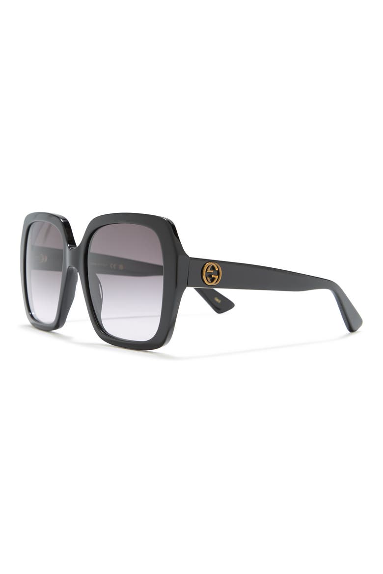 54mm Oversized Square Sunglasses, Alternate, color, BLACK GREY