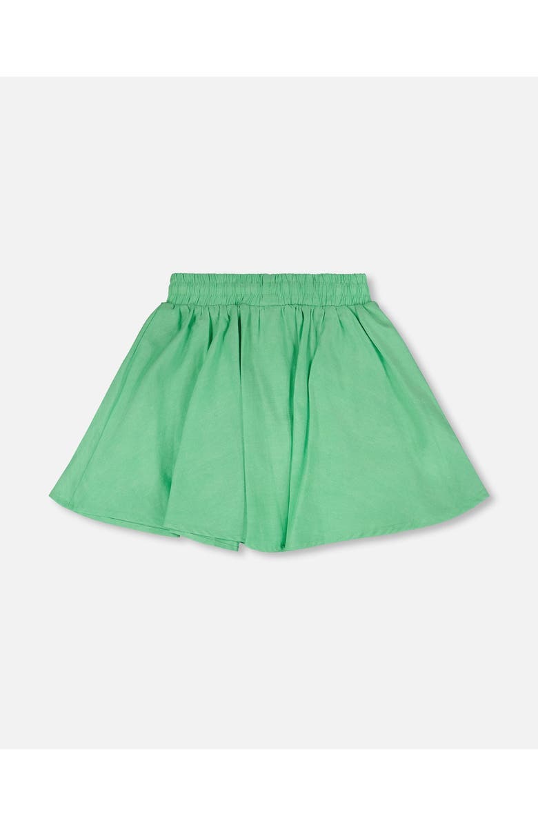 Deux par Deux Organic Cotton Embroidery Flared Skort, Alternate, color, Green