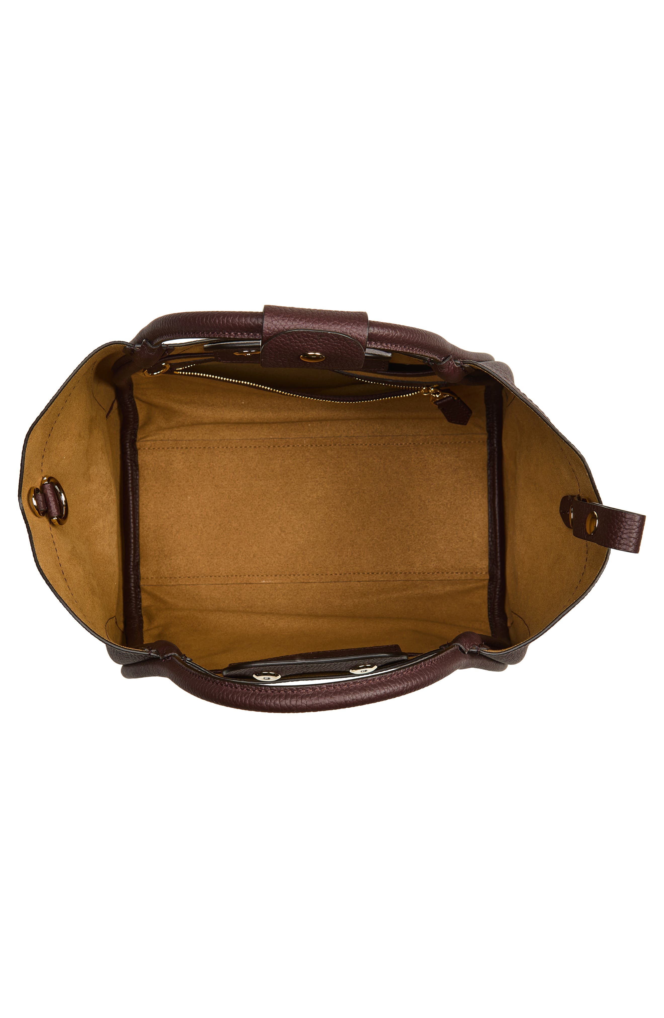 Max Mara Marine Grained Leather Tote, Alternate, color, Bordeaux