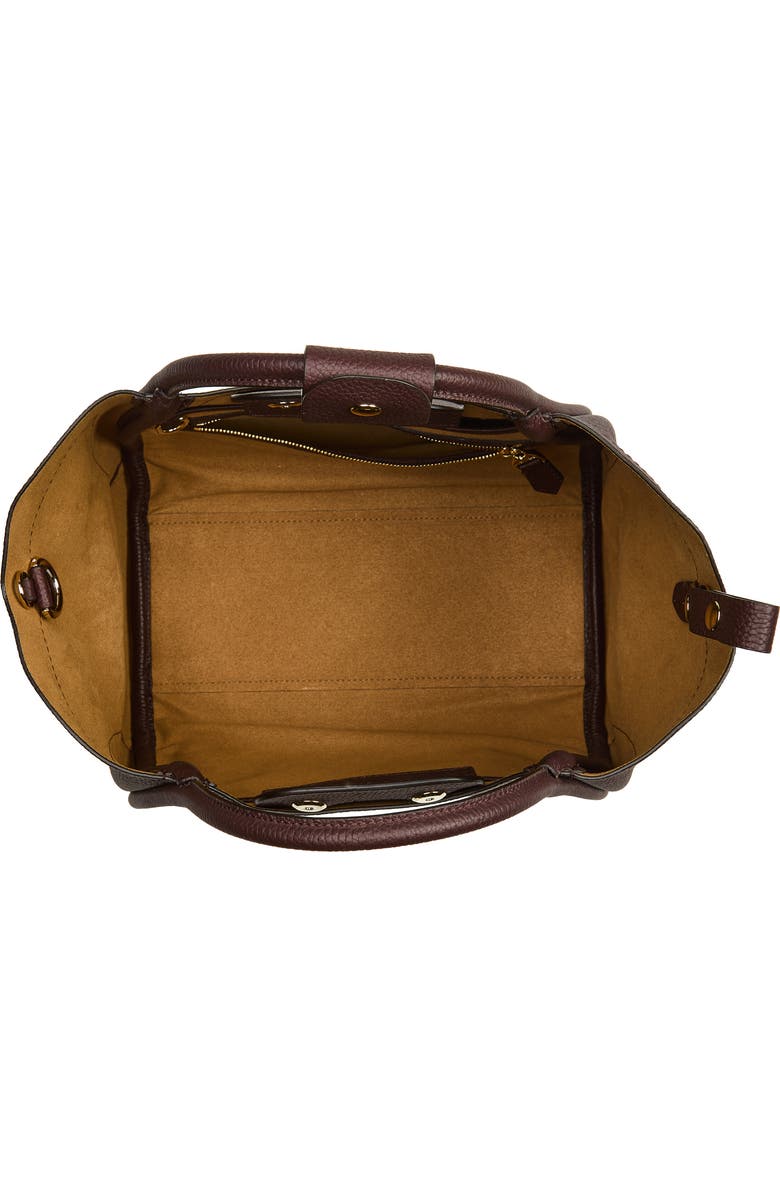 Max Mara Marine Grained Leather Tote, Alternate, color, Bordeaux