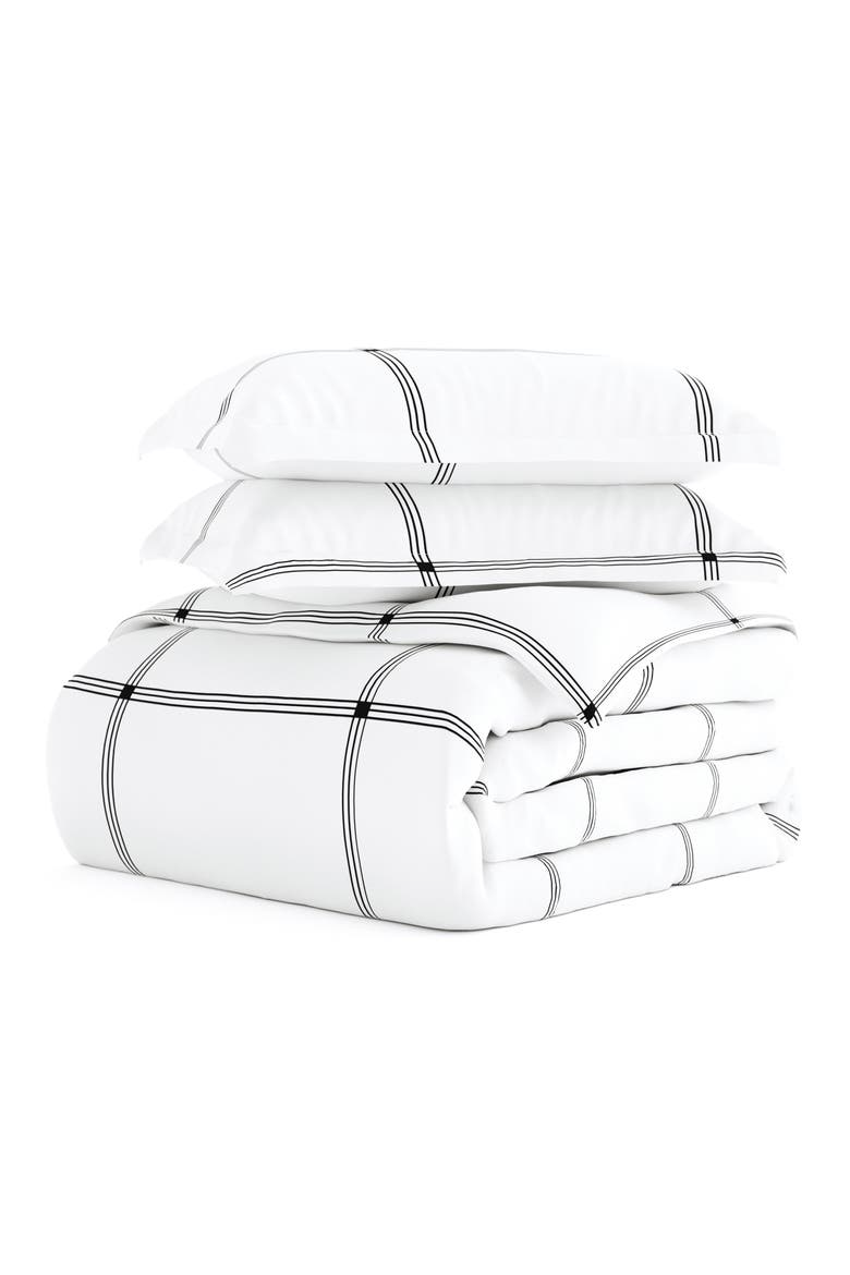 Premium Ultra Soft Grid 3-Piece Duvet Cover Set, Main, color, GRAY