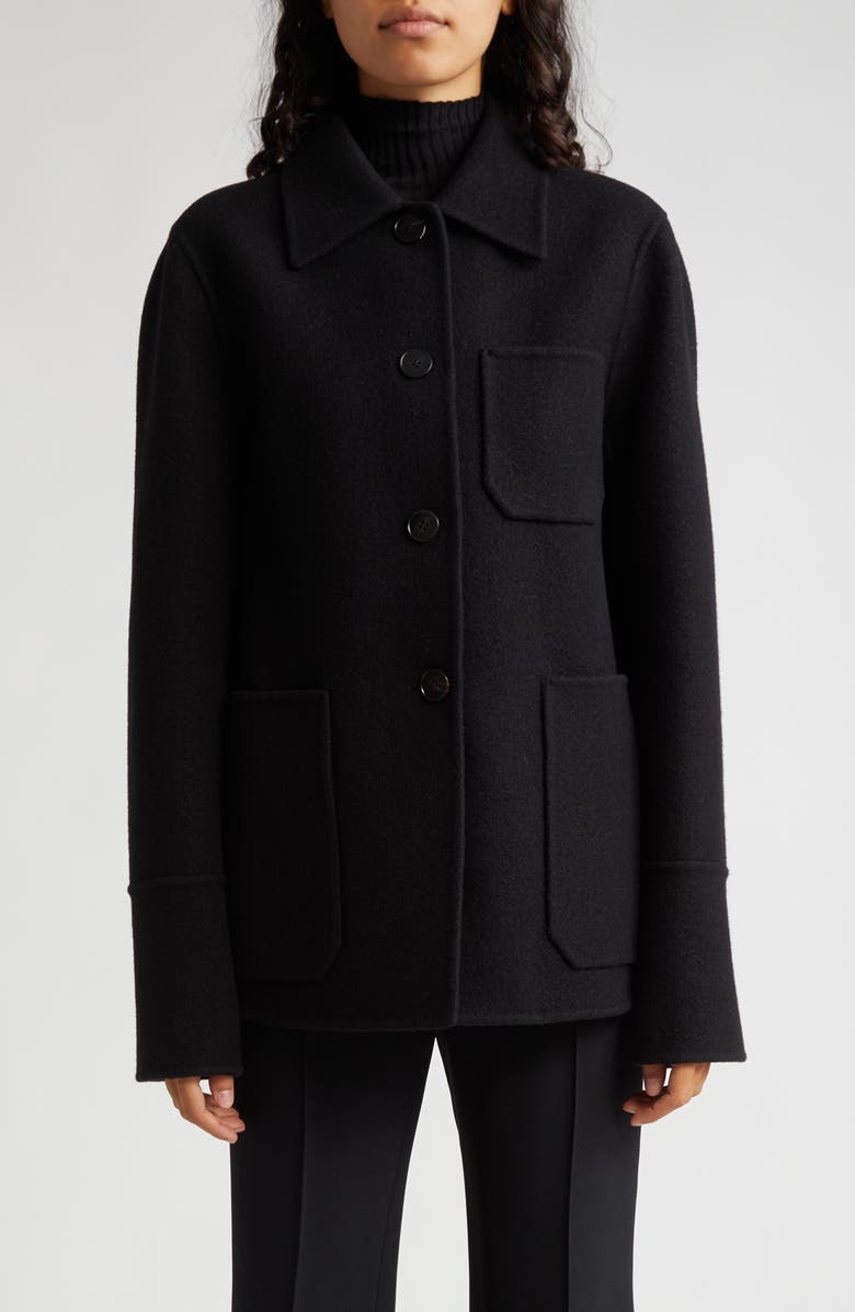 Jil Sander Double Face Wool Felt Shirt Jacket, Main, color, 