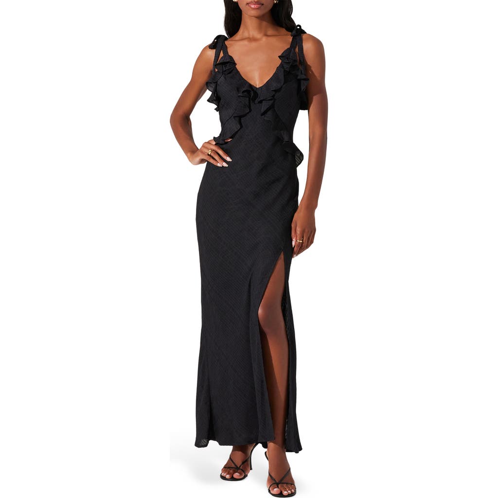 Astr The Label Sorbae Ruffle Detail Dress In Black