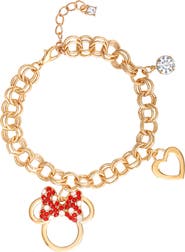 Disney Minnie Mouse Bow Charm Bracelet, 7 +1'' Chain