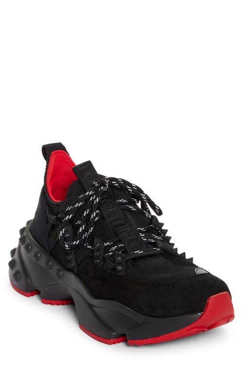 Christian Louboutin Men's Neoprene And Suede Sneakers In Black