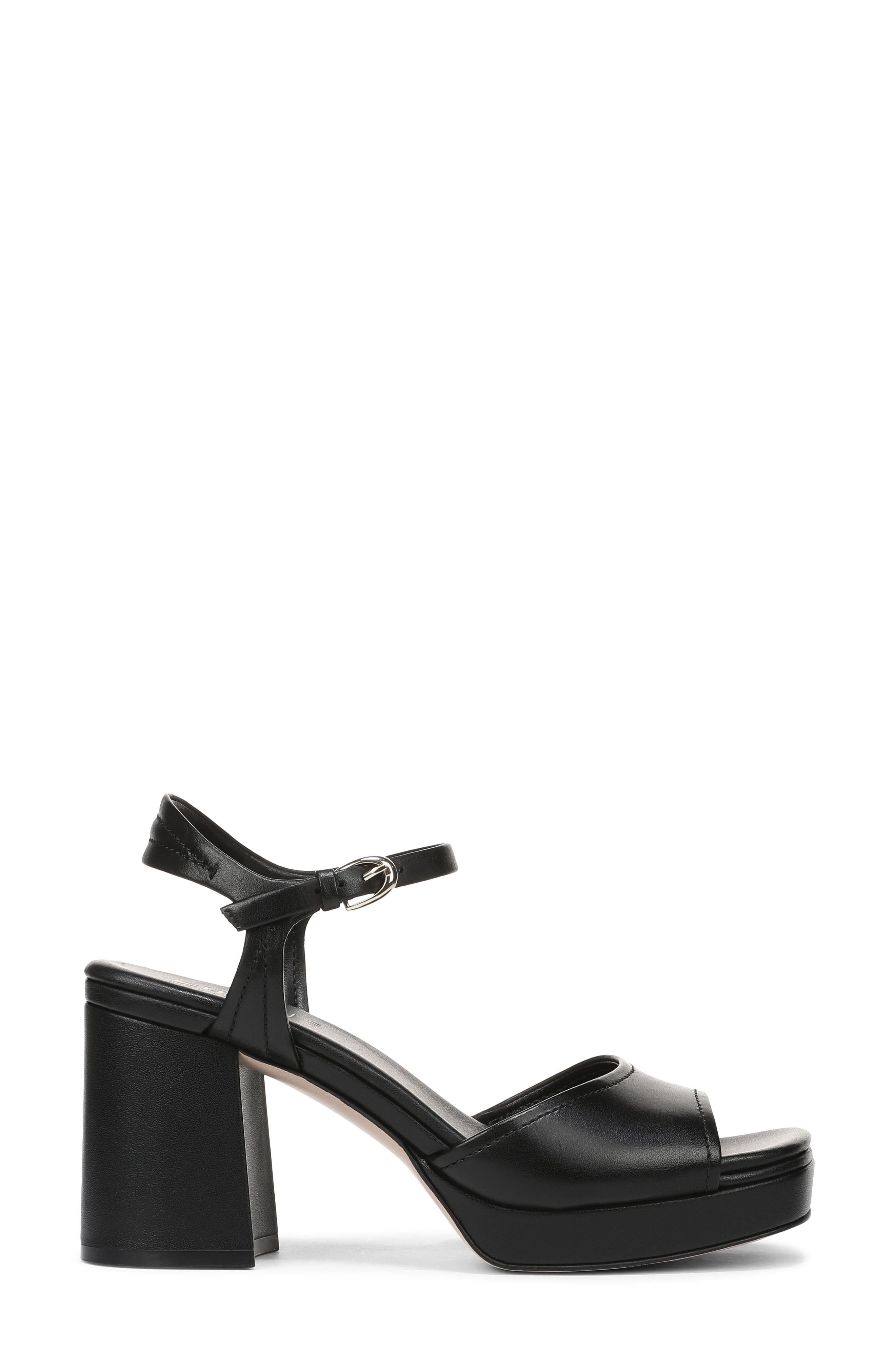 Paige Ankle Strap Platform Sandal, Alternate, color, BLACK LEATHER