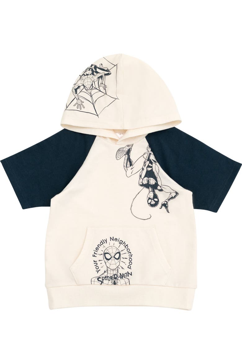 Spider-Man 2-Piece Hooded Tee and Shorts Set, Alternate, color, White Navy Spider Man