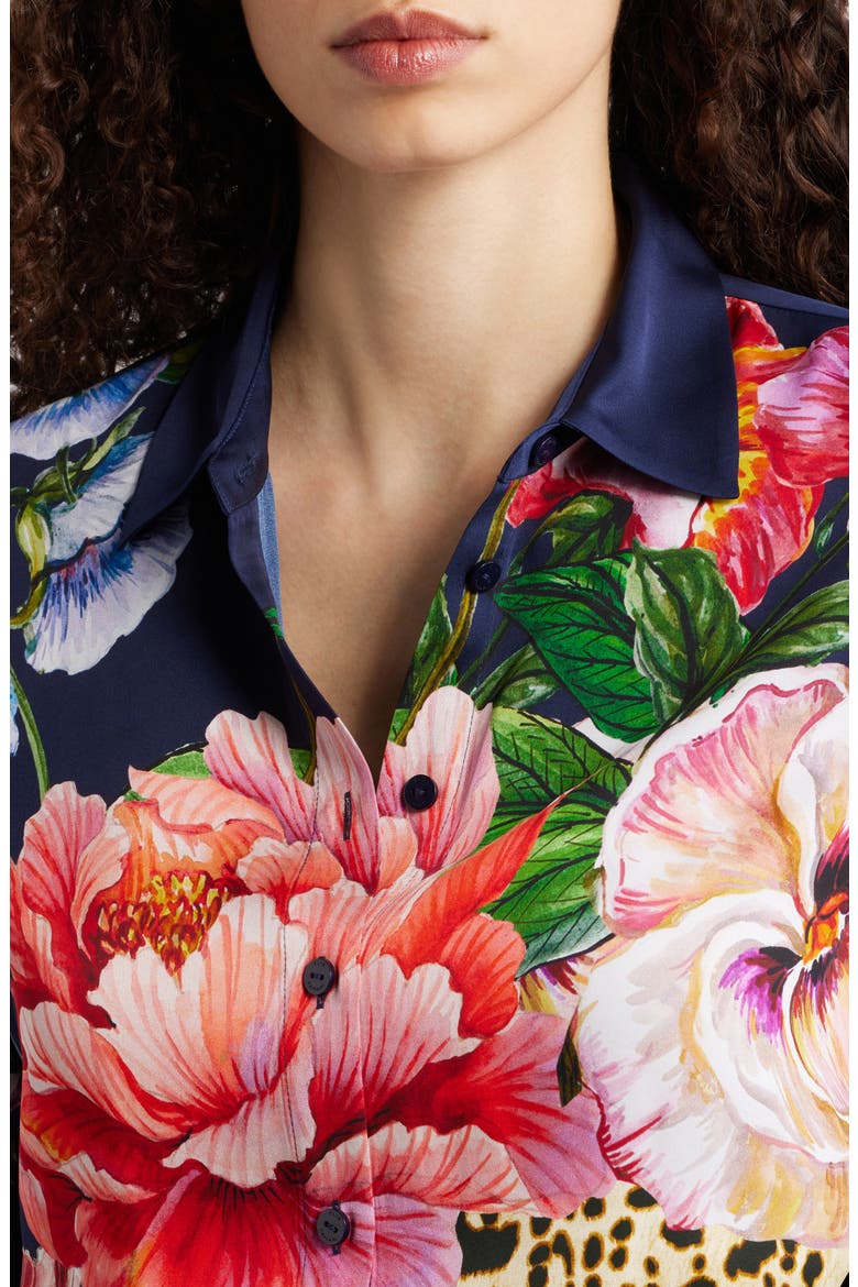 The Madeline Sahara Desert Print Silk Blend Satin Button-Up Shirt, Alternate, color, SAHARA DESERT PRINT