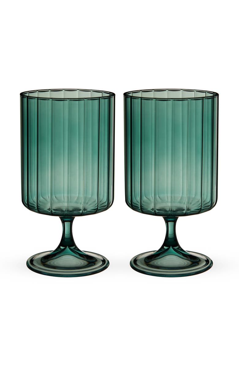 TWINE Malachite Stemmed Optic Tumblers Set of 2, Alternate, color, Green