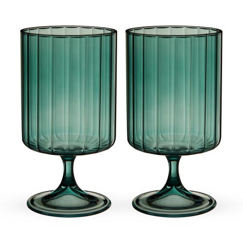 Twine Malachite Stemmed Optic Tumblers Set Of 2