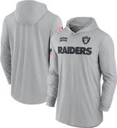 Nike Men's Nike Gray Las Vegas Raiders 2024 Salute to Service Lightweight Performance Long Sleeve Hooded T-Shirt
