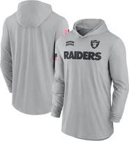 Nike Men's Nike Gray Las Vegas Raiders 2024 Salute to Service Lightweight Performance Long Sleeve Hooded T-Shirt