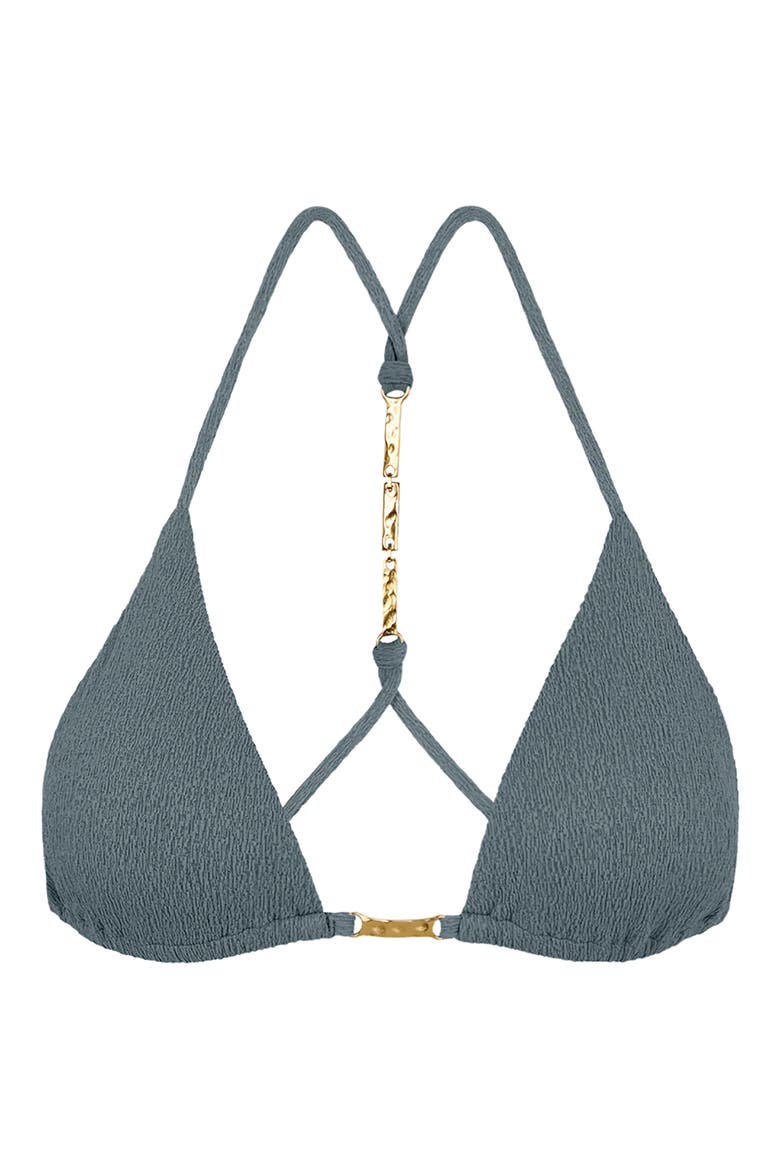 Firenze Candice T-Back Triangle Bikini Top, Alternate, color, BLUE