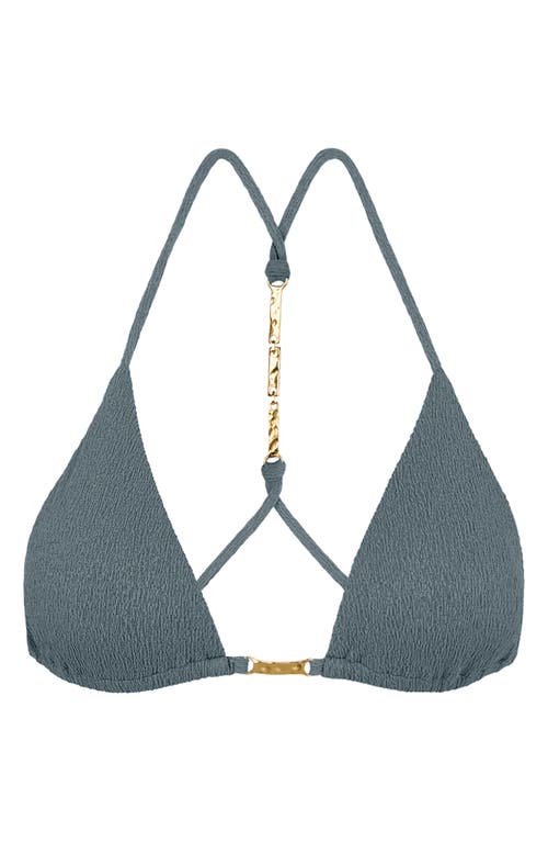 Vix Paula Hermanny Firenze Candice T-back Triangle Bikini Top In Green