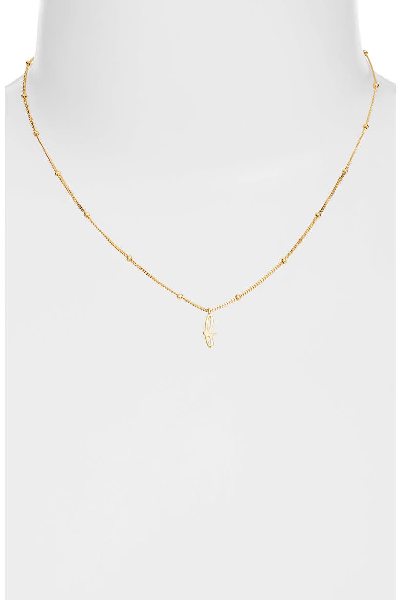 Rondelle Script Initial Pendant Necklace, Alternate, color, GOLD F