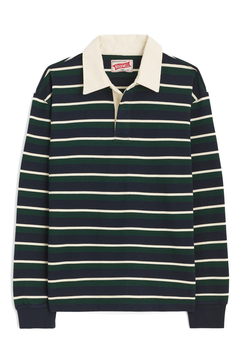 Long Sleeve Stripe Rugby Shirt, Main, color, DEEP INDIGO STRIPE