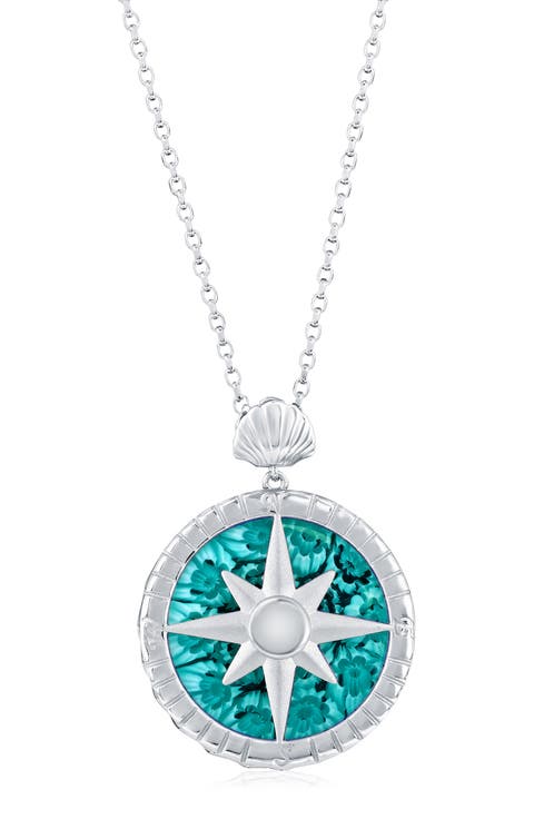 Sterling Silver Venetian Murano Glass Pendant Necklace