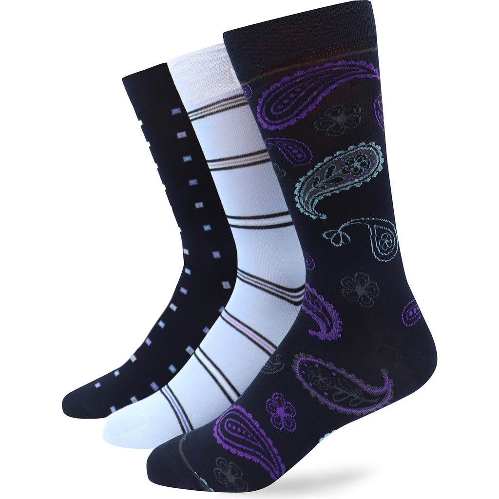 Lorenzo Uomo Assorted 3-pack Crew Socks In Multi