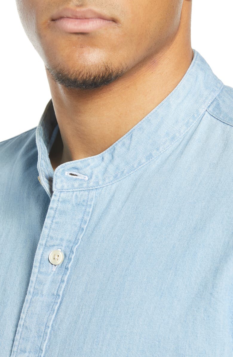 Scotch & Soda Trim Fit Band Collar Button-Up Shirt, Alternate, color, 