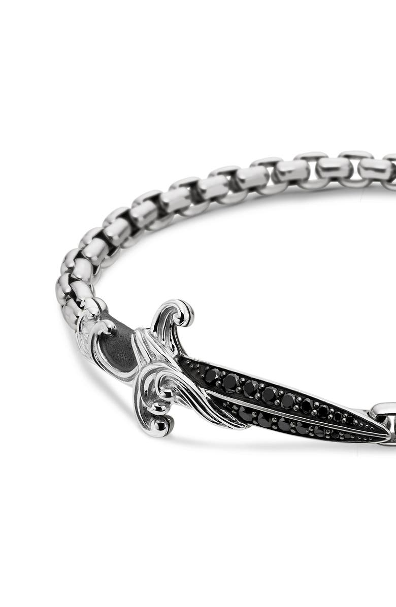 David Yurman 'Waves' Dagger Bracelet with Black Diamonds, Alternate, color, Black Diamond