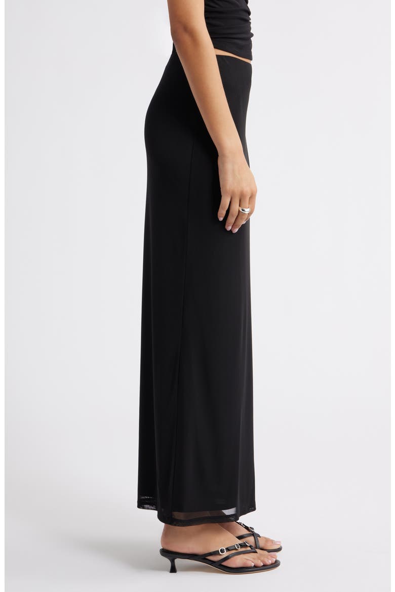 Mesh Maxi Skirt, Alternate, color, BLACK