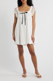 Lulus Lana Lace Trim Minidress