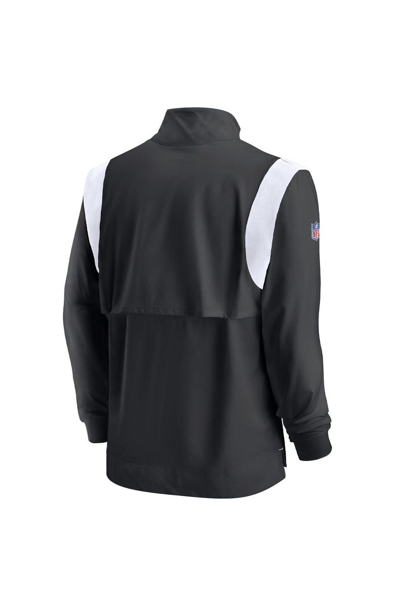 Nike Men's Nike Black/White Atlanta Falcons Sideline Coach Chevron Lockup Quarter-Zip Long Sleeve Top, Alternate, color, Black