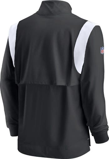 Men's Nike Black/White Atlanta Falcons Sideline Coach Chevron Lockup Quarter-Zip Long Sleeve Top