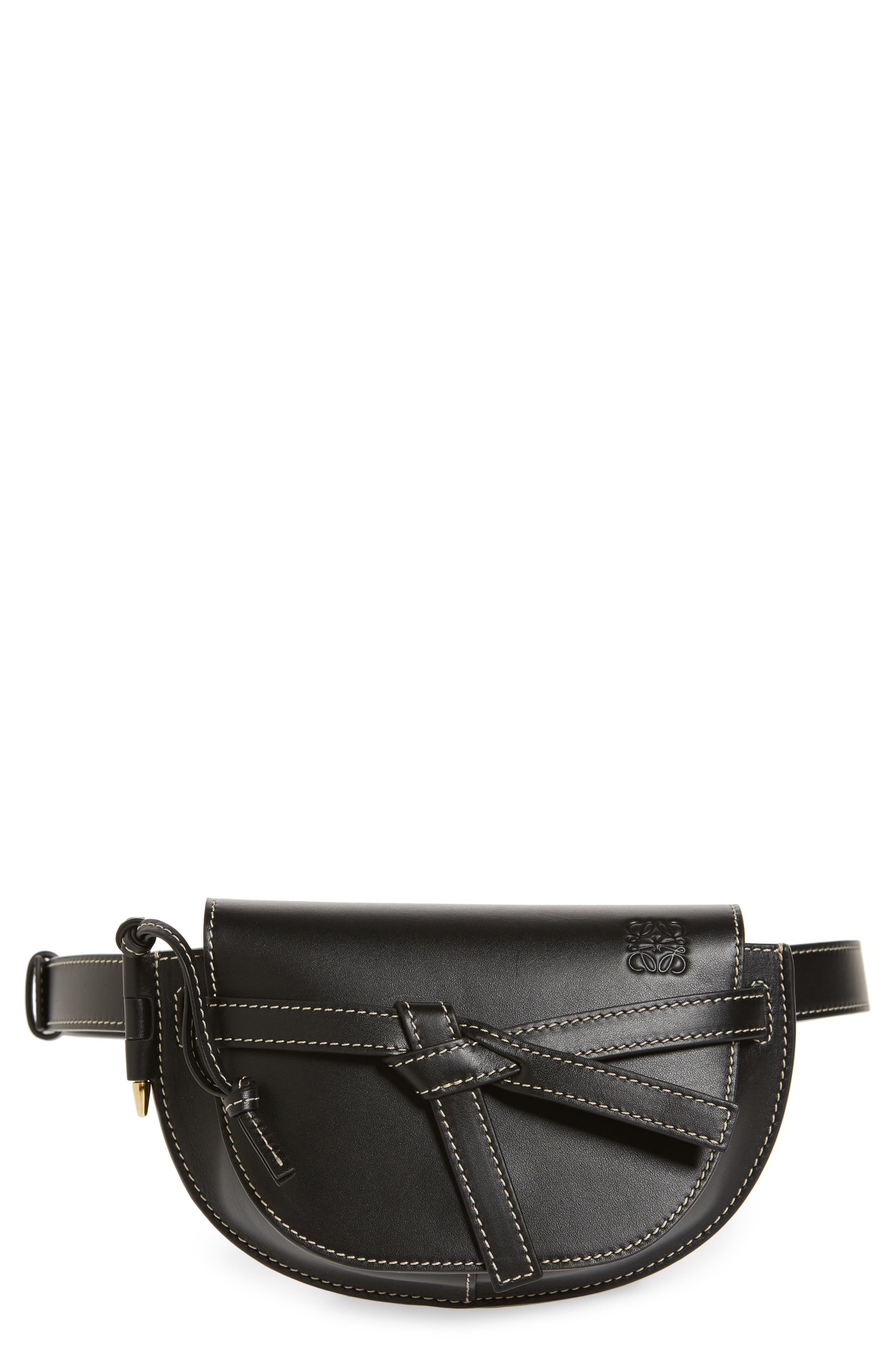Loewe Mini Gate Calfskin Leather Belt Bag, Main, color, 