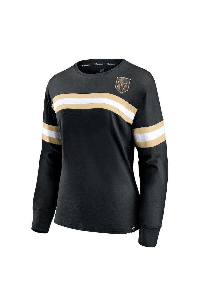 FANATICS Women's Fanatics Branded Black Vegas Golden Knights Block Party Primary Logo Fashion Long Sleeve T-Shirt, Alternate, color, 