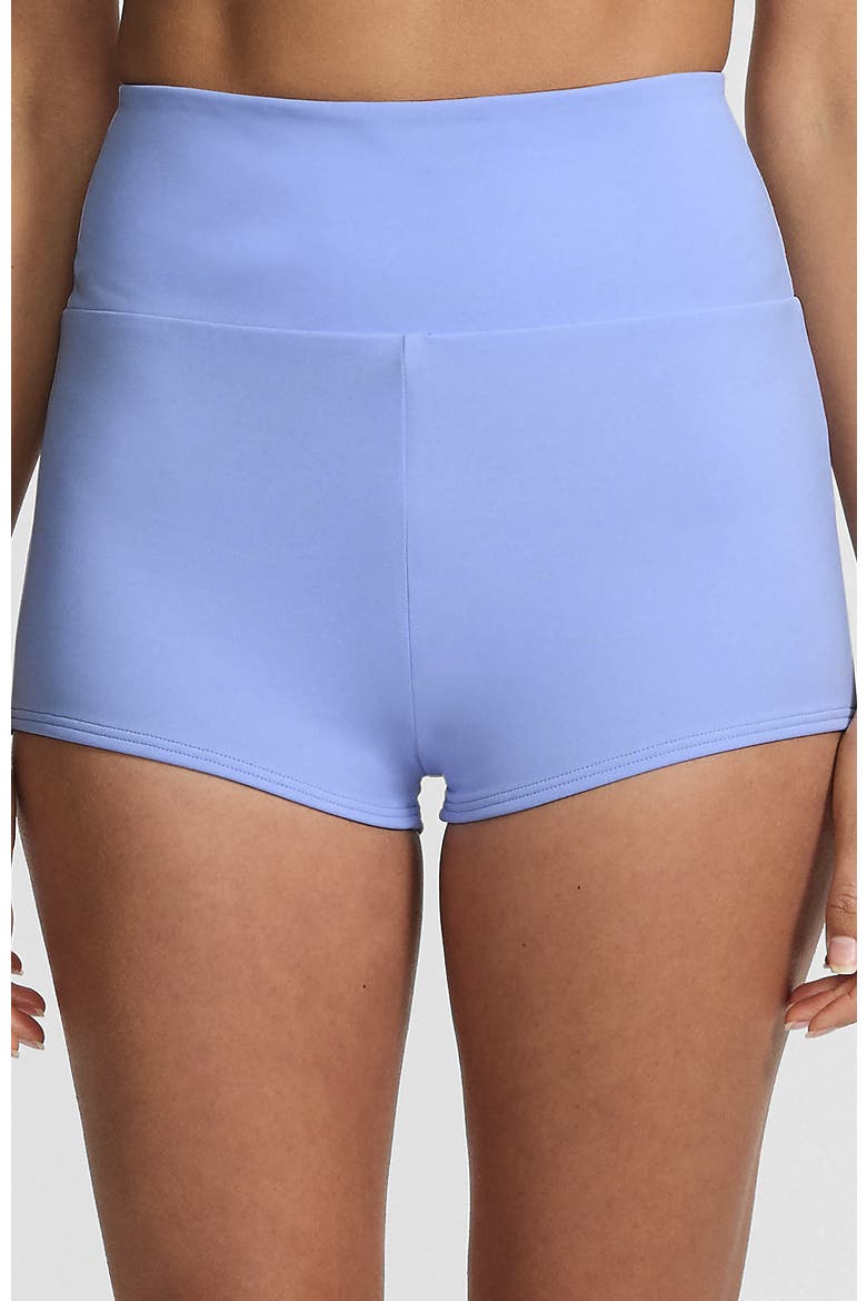 Tugless High Waisted Swim Boy Shorts, Main, color, Soft Cloud Blue