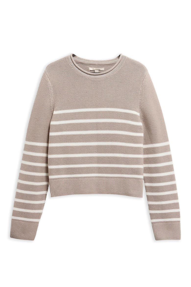 Hinton Cotton Knit Sweater, Alternate, color, LIGHT SAND STRIPE