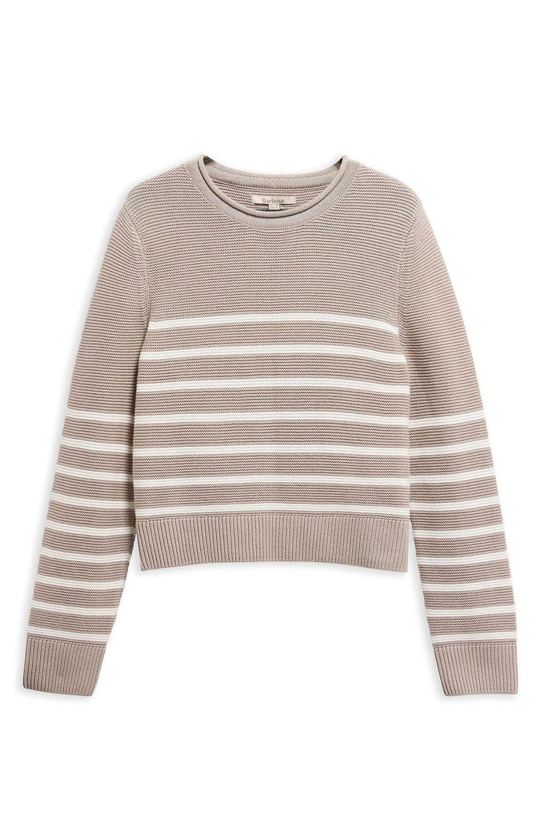 Barbour Hinton Cotton Knit Sweater, Alternate, color, Light Sand Stripe