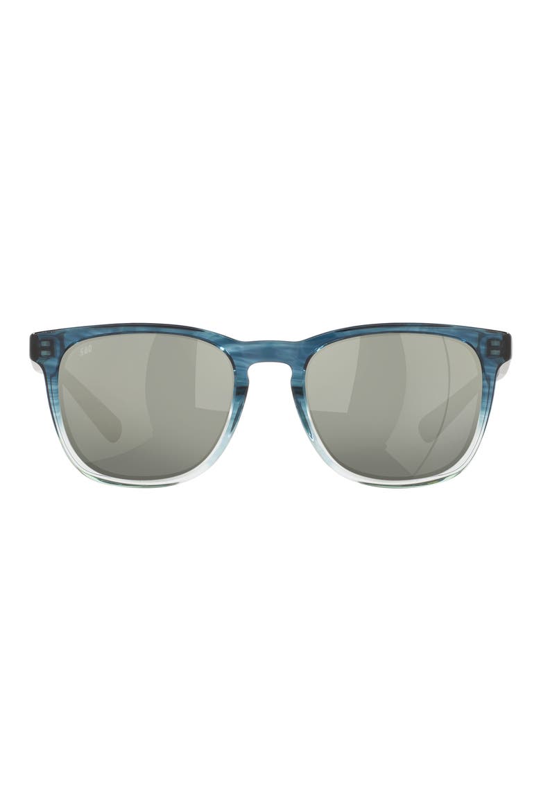 Sullivan 53mm Mirrored Polarized Square Sunglasses, Main, color, TEAL