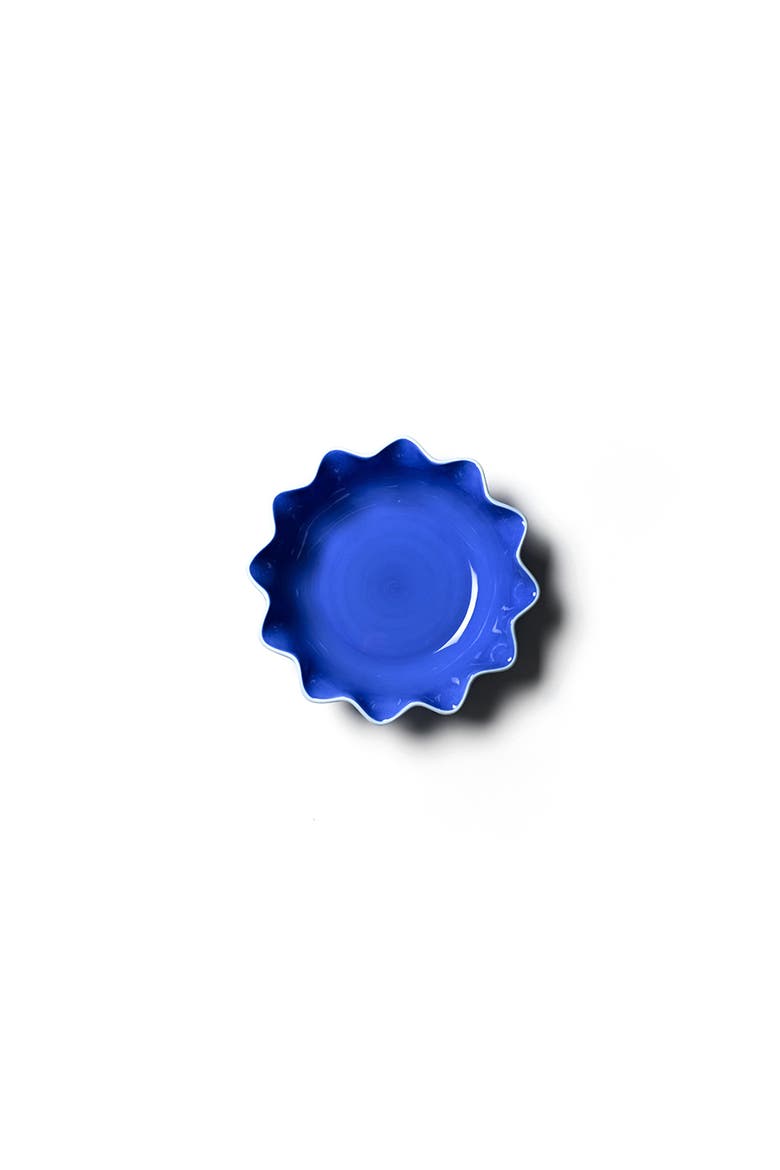 French Blue Color Block Ruffle Entree Bowl, Alternate, color, Blue