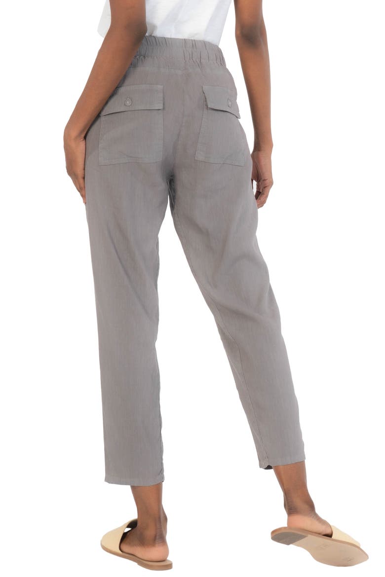 Drawcord Waist Crop Pants, Alternate, color, GREY