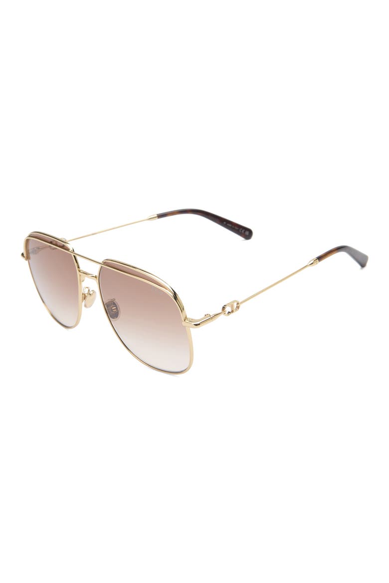 Petit CD A1U Pilot Sunglasses, Alternate, color, SHINY GOLD DH / GRADIENT BROWN