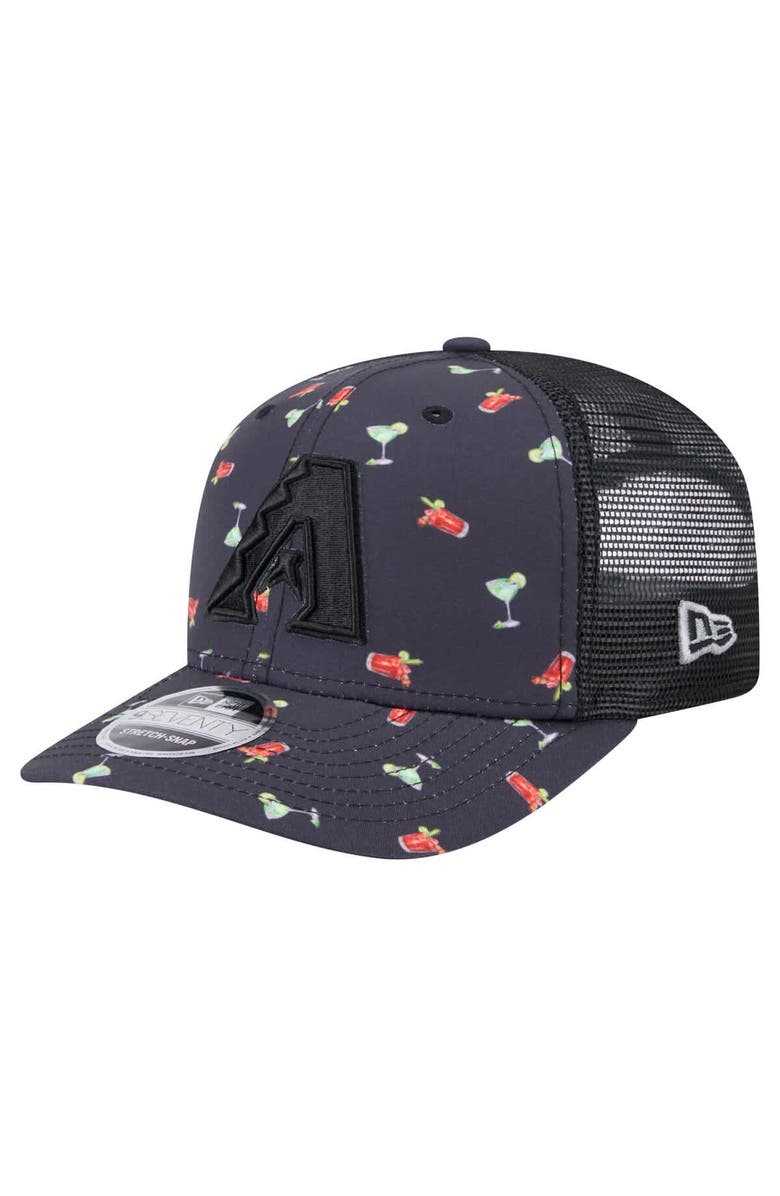 New Era Men's New Era Black Arizona Diamondbacks Adventure Drinks Pattern 9SEVENTY Stretch-Snap Hat, Main, color, Navy
