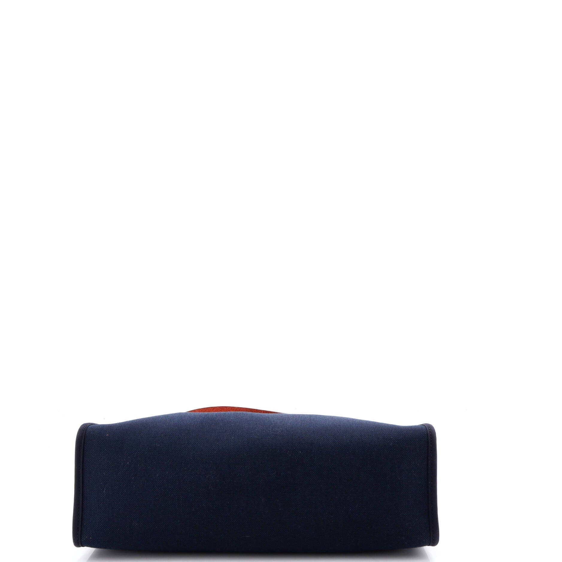 Pre-Owned Hermes Herbag Zip Leather and Toile 31, Alternate, color, Bleu Nuit