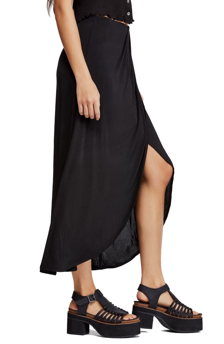 Free People Smoke & Mirrors Faux Wrap Skirt, Alternate, color, 