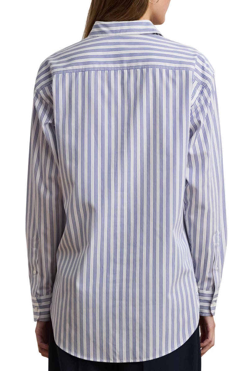 Lauren Ralph Lauren Relaxed Fit Stripe Cotton Button-Up Shirt, Alternate, color, 